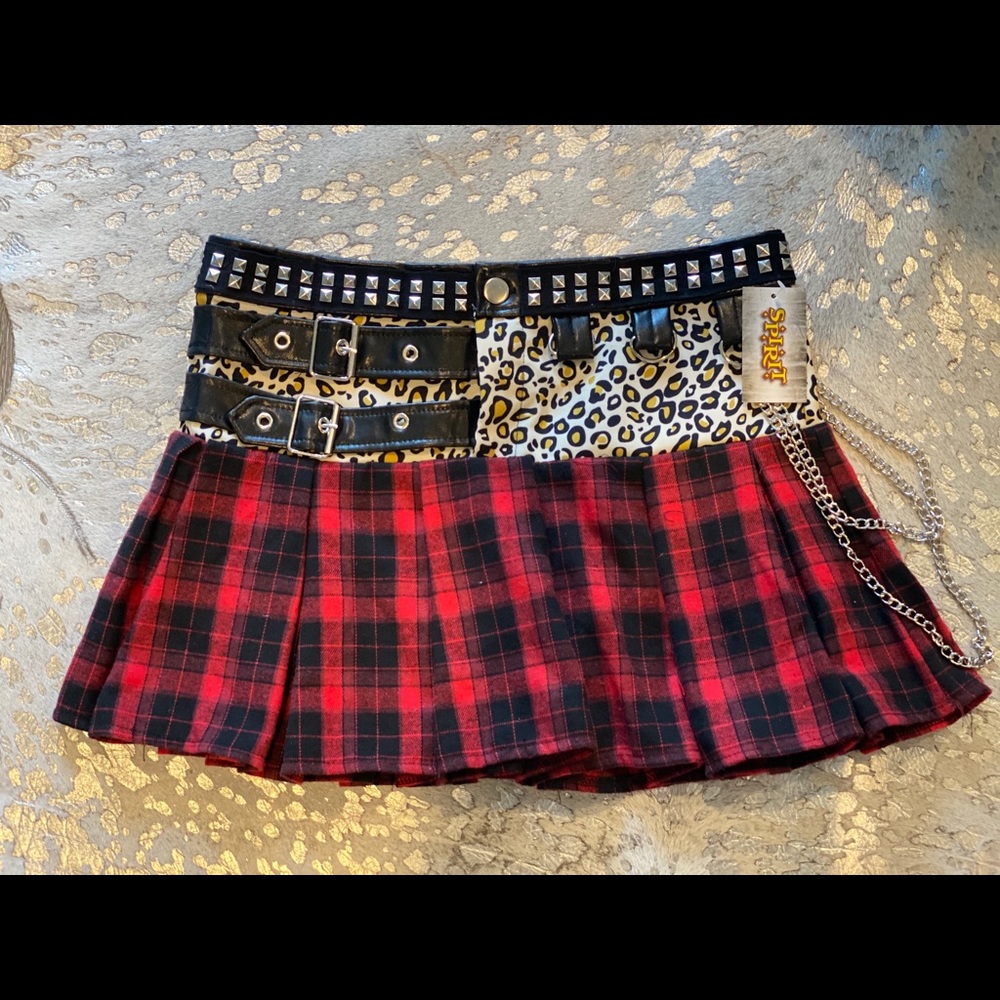 Cheetah & Plaid Punk Skirt